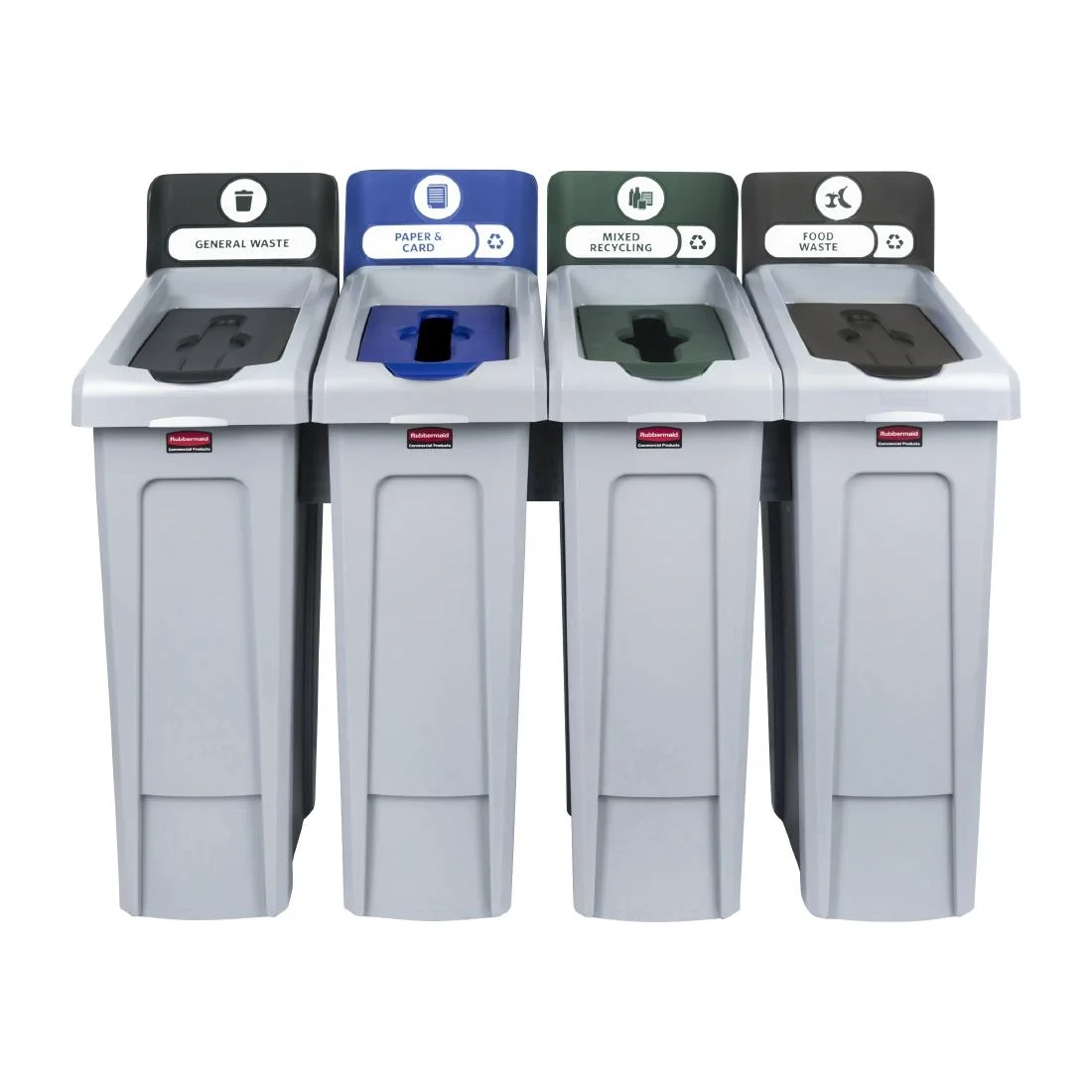 Rubbermaid Slim Jim Four Stream Recycling Station 4x 87Ltr