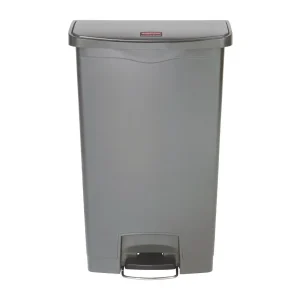 Rubbermaid Slim Jim Front Step-On Pedal Bin Grey 68Ltr
