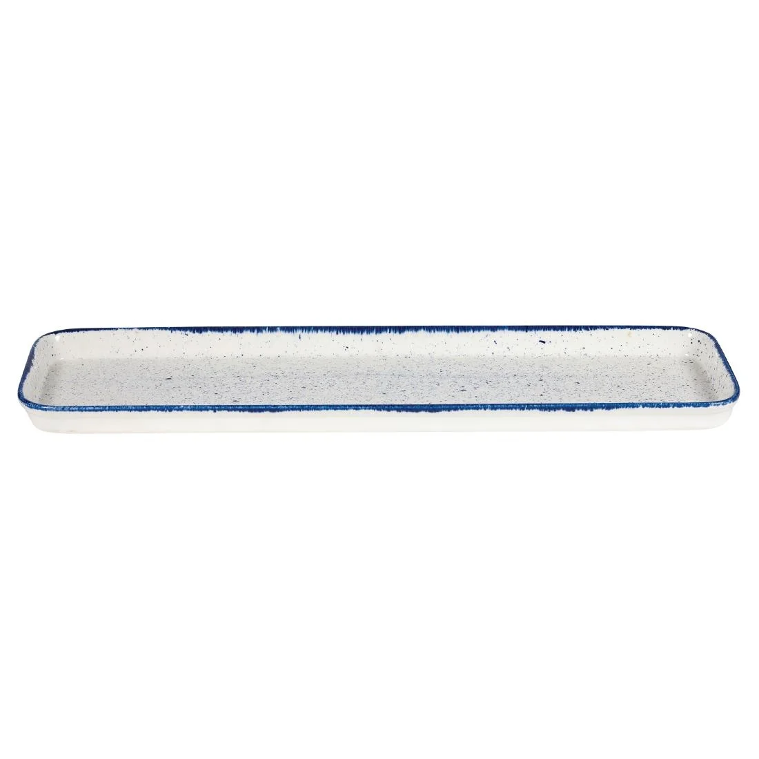 Churchill Stonecast Hints Rectangular Flat Trays Indigo Blue 150x 530mm (4 Pack) - Image 2