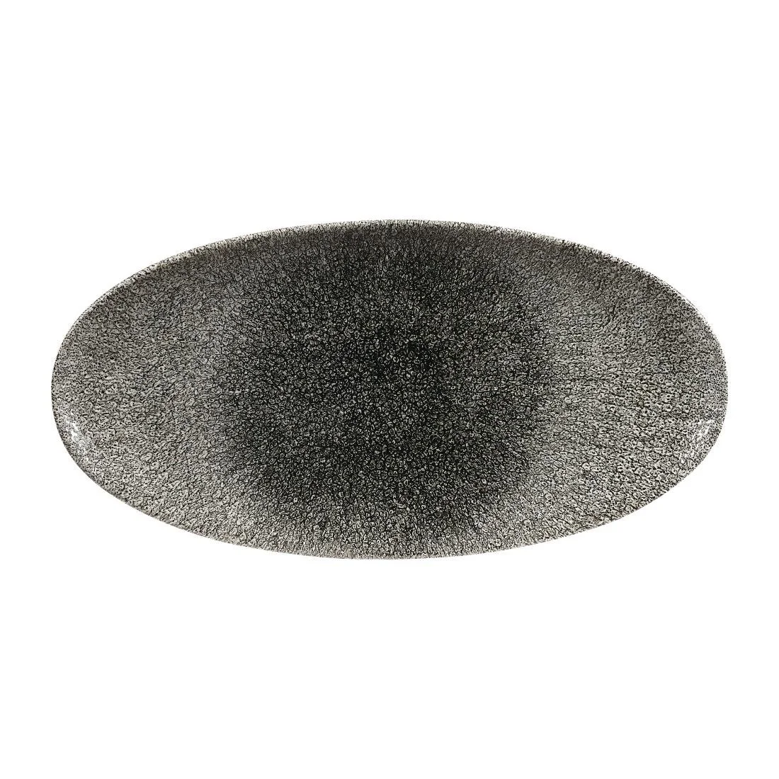 Churchill Studio Prints Raku Oval Plates Quartz Black 347mm (6 Pack)