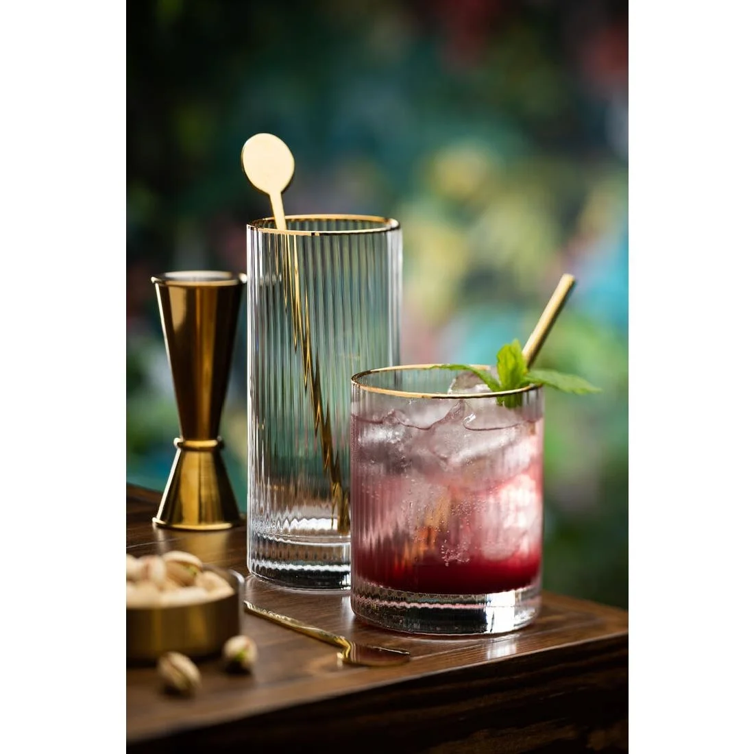 Utopia Hayworth Hiball Glasses Gold Rim Glasses 355ml (6 pack) - Image 2