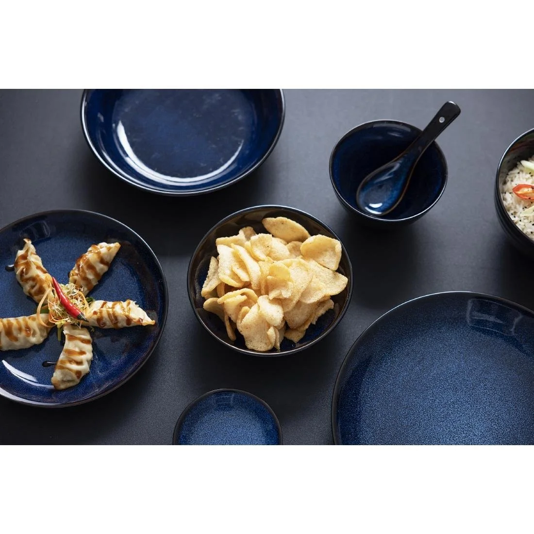 Olympia Luna Midnight Blue Footed Bowls 115mm (8 Pack) - Image 2