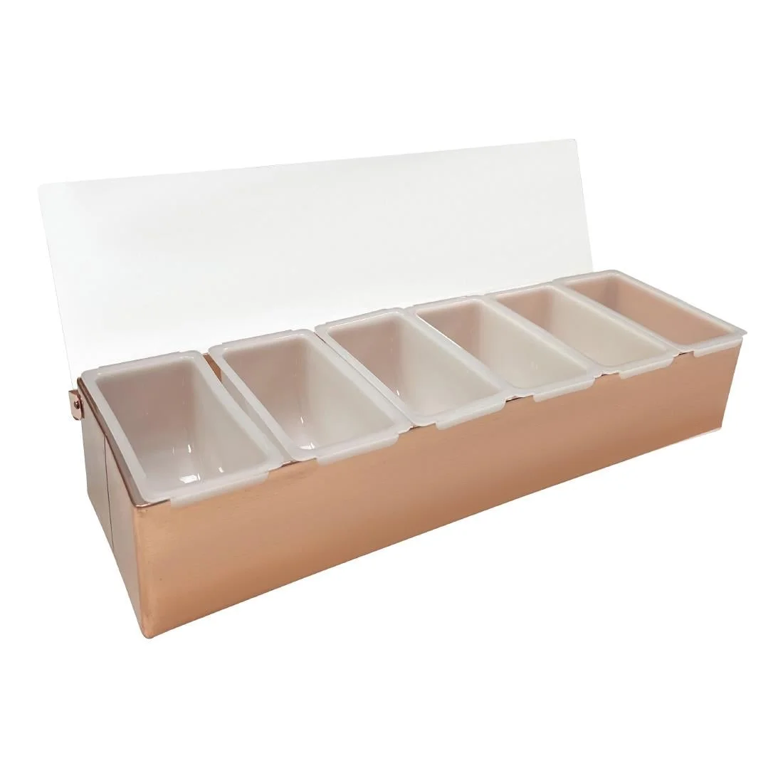 Beaumont 6 Compartment Condiment Holder Copper Plated - Image 2