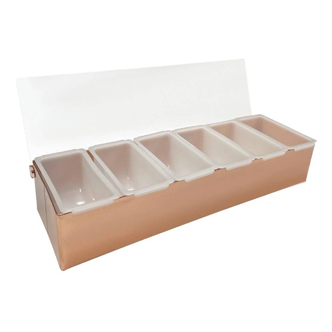 Beaumont 6 Compartment Condiment Holder Copper Plated - Image 2