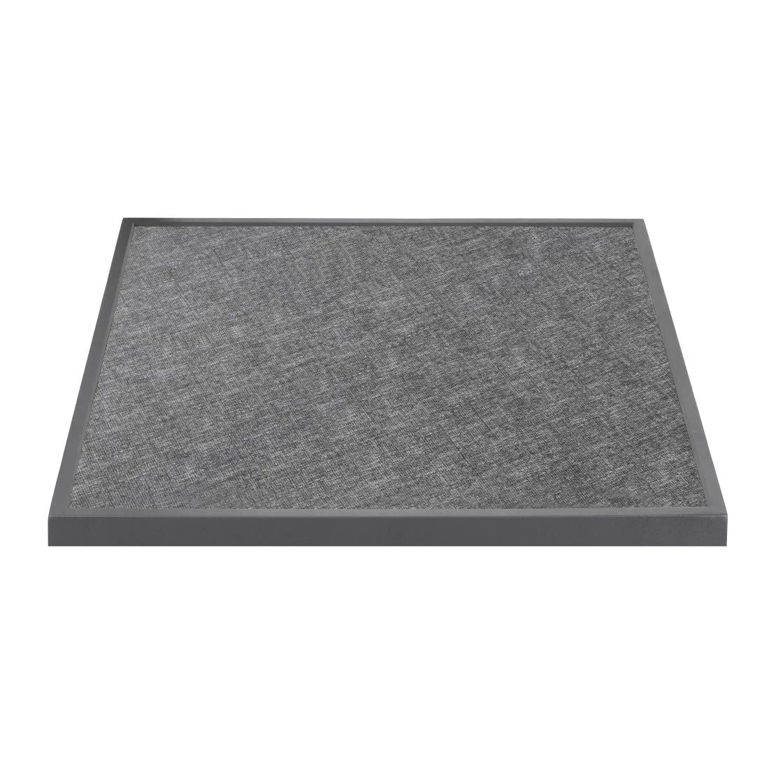 Bolero Black Brushed Mix Outdoor Tempered Glass Table Top Square Grey Trim 700mm - Image 2