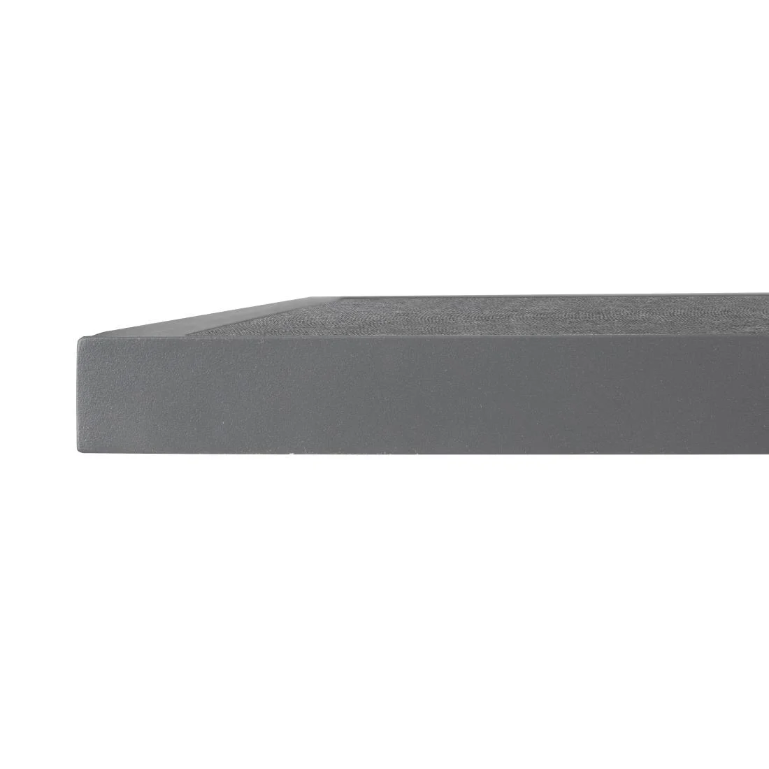 Bolero Black Brushed Mix Outdoor Tempered Glass Table Top Square Grey Trim 700mm - Image 4