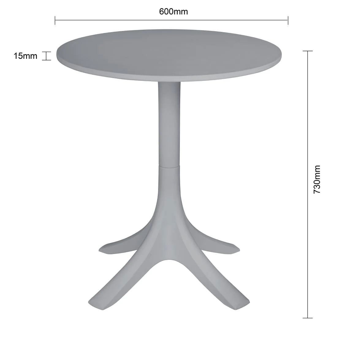Bolero Lorenzo 600mm Round Café Table - Medium Grey - Image 3