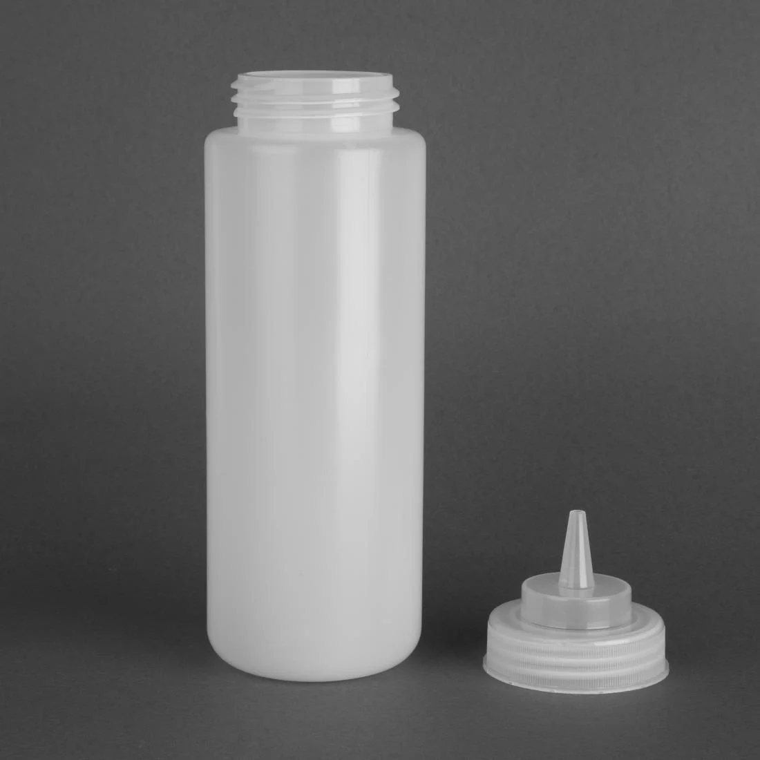 Vogue Clear Wide Neck Squeeze Sauce Bottle 32oz - Image 4
