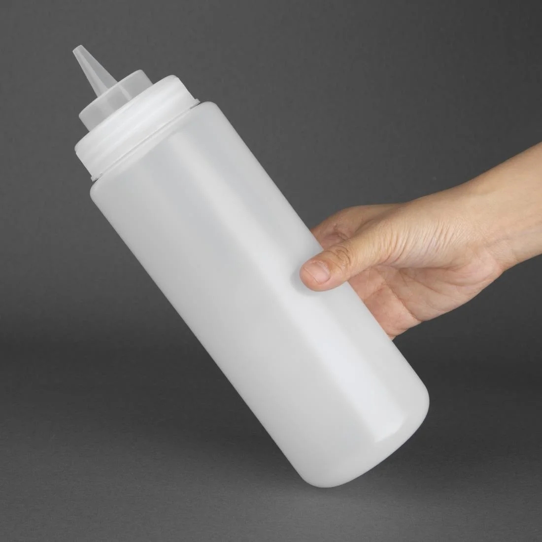 Vogue Clear Wide Neck Squeeze Sauce Bottle 32oz - Image 5
