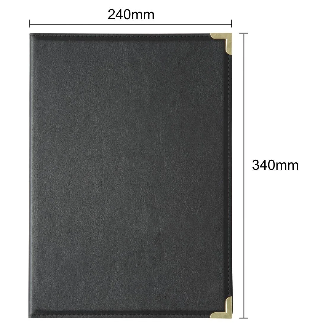 Olympia Faux Leather Menu Cover A4 Black - Image 3
