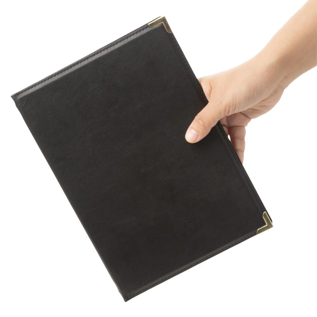 Olympia Faux Leather Menu Cover A5 Black - Image 5