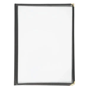Olympia Four Page American Style Menu Cover A4 Black
