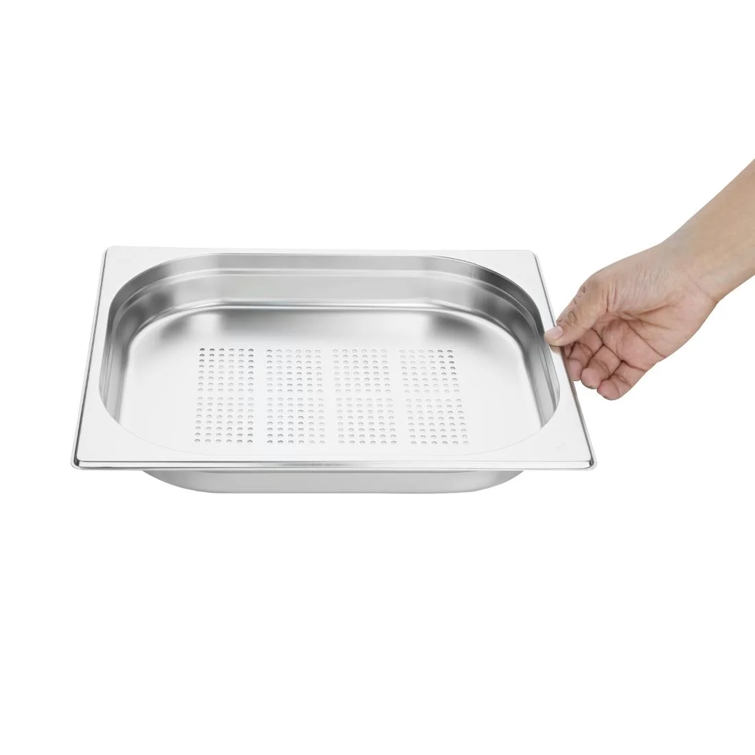 Vogue Stainless Steel 1/2 Perforated Gastronorm Pan 40mm - Image 4