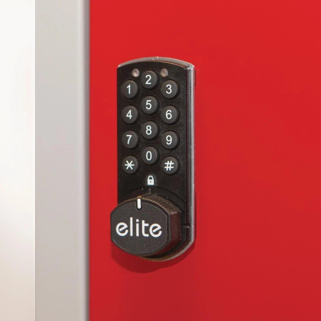 Elite Four Door Electronic Combination Locker with Sloping Top Grey