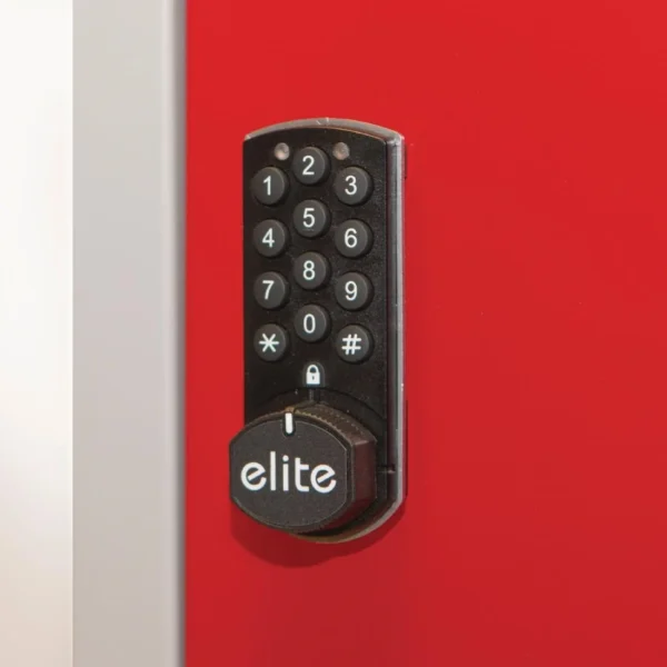 Elite Three Door Electronic Combination Locker with Sloping Top Black