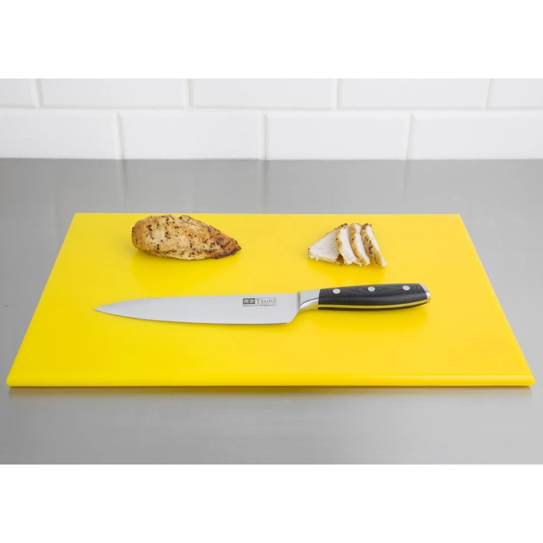 Hygiplas Anti Microbial High Density Yellow Chopping Board - Image 3