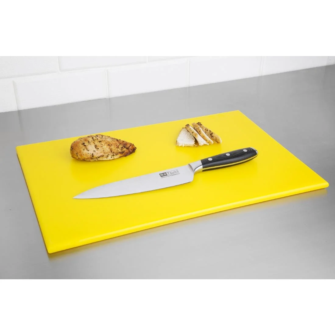 Hygiplas Anti Microbial High Density Yellow Chopping Board - Image 4