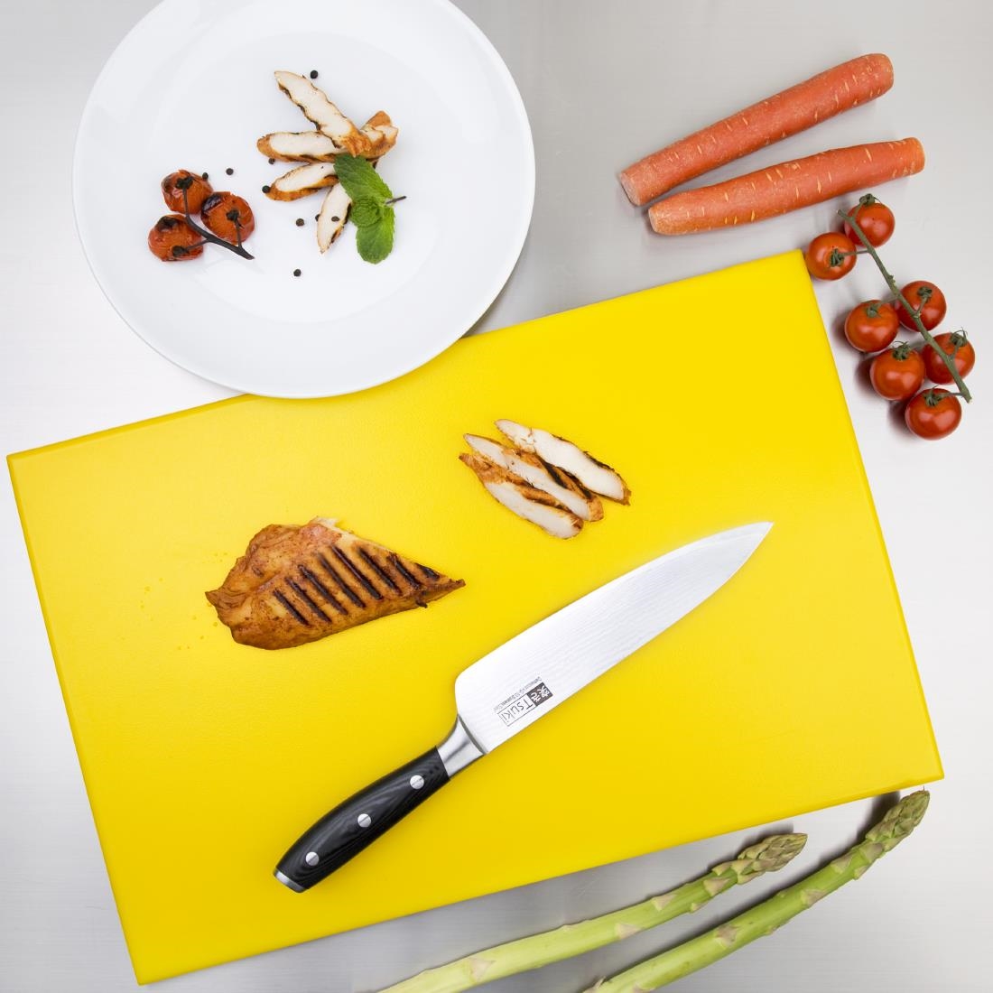 Hygiplas Anti Microbial High Density Yellow Chopping Board