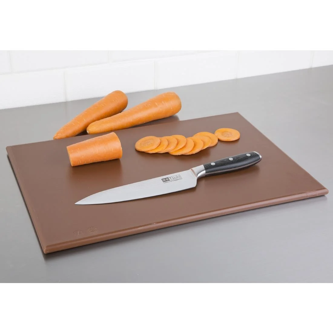 Hygiplas Anti Microbial High Density Brown Chopping Board - Image 4