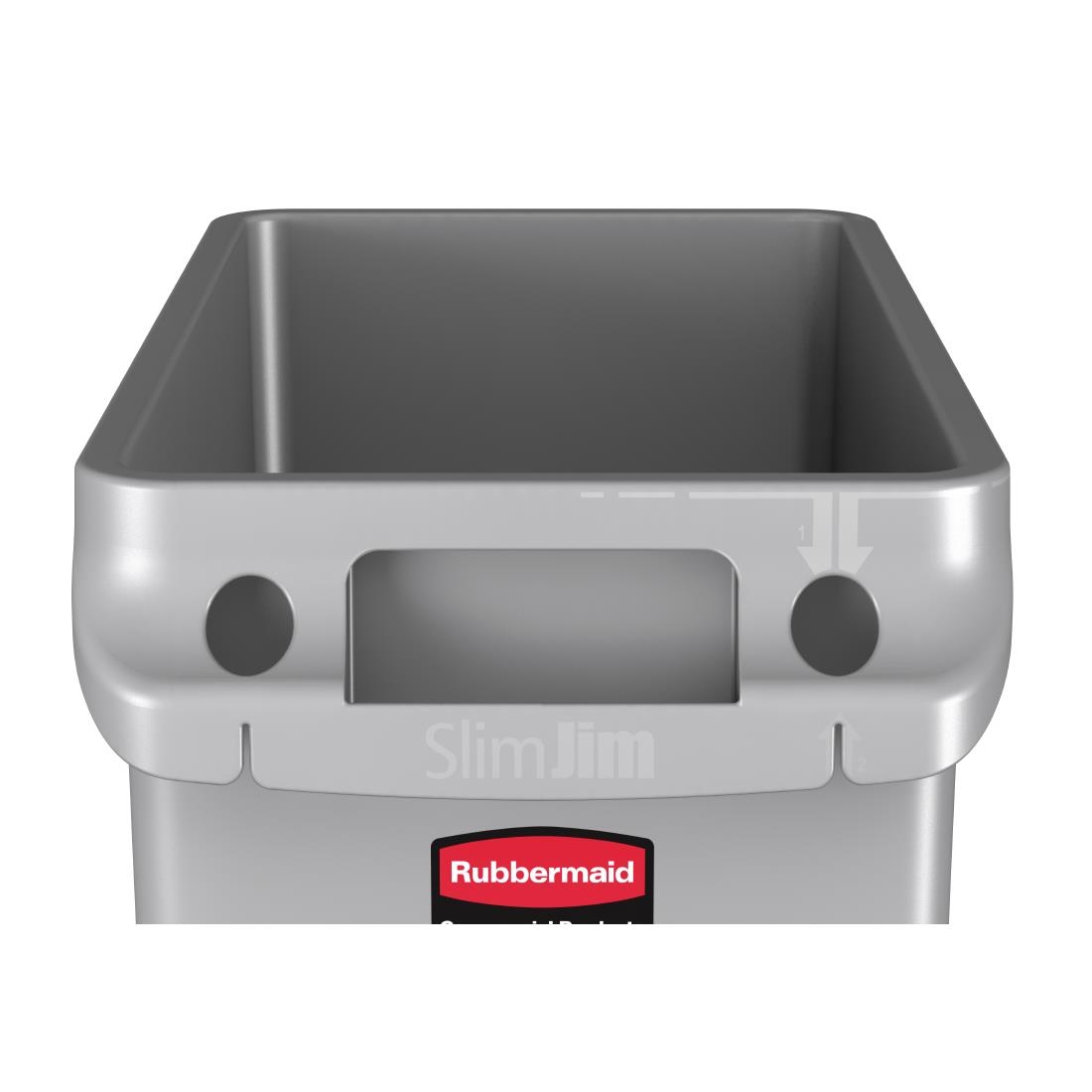 Rubbermaid Slim Jim Container with Venting Channels Grey 60Ltr