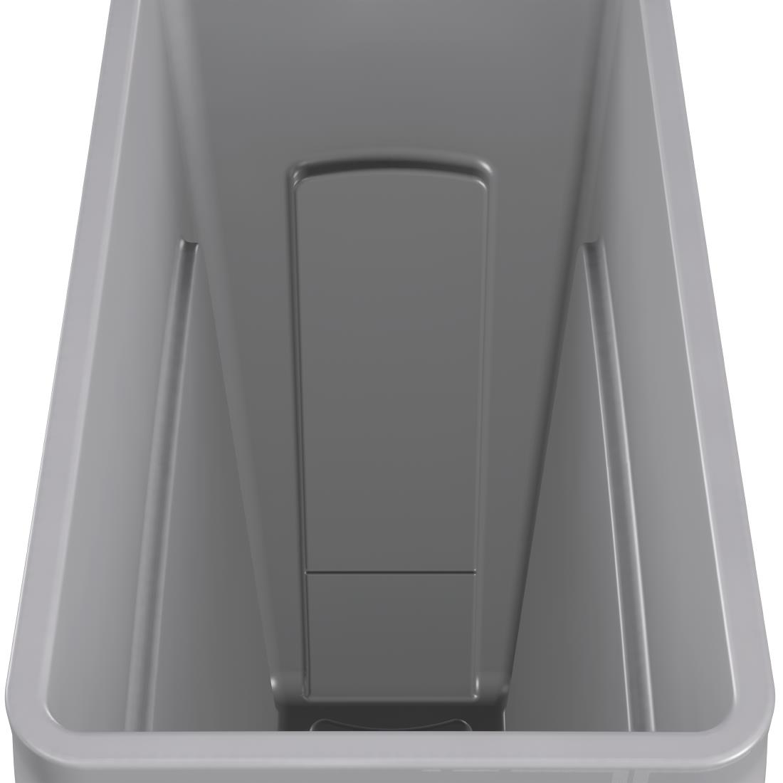Rubbermaid Slim Jim Container with Venting Channels Grey 60Ltr
