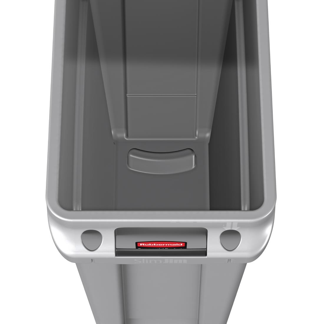 Rubbermaid Slim Jim Container with Venting Channels Grey 60Ltr