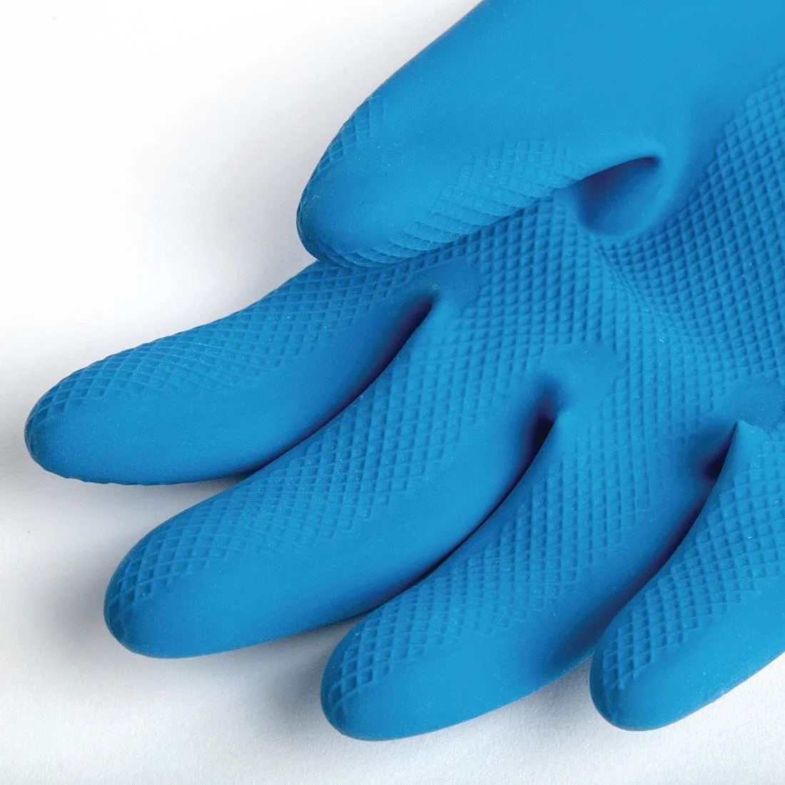 MAPA Alto 405 Liquid-Proof Heavy-Duty Janitorial Gloves Blue and Yellow - Image 3
