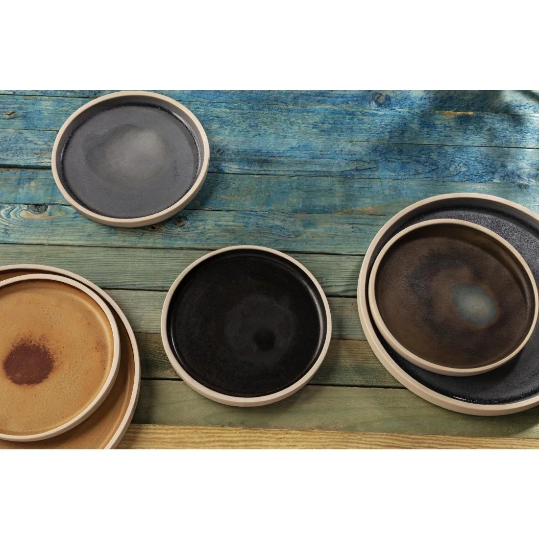 Olympia Canvas Flat Plates Blue Granite 250mm (6 Pack) - Image 6