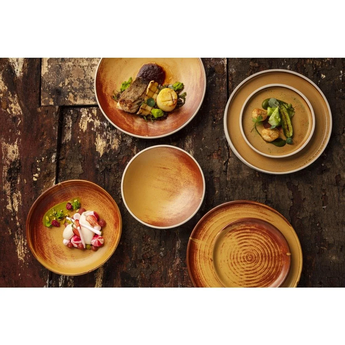 Olympia Canvas Flat Plates Sienna Rust 250mm (6 Pack) - Image 3