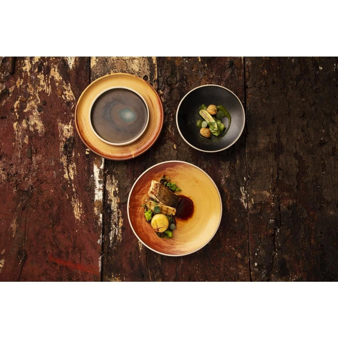 Olympia Canvas Flat Plates Green Verdigris 180mm (6 Pack) - Image 3