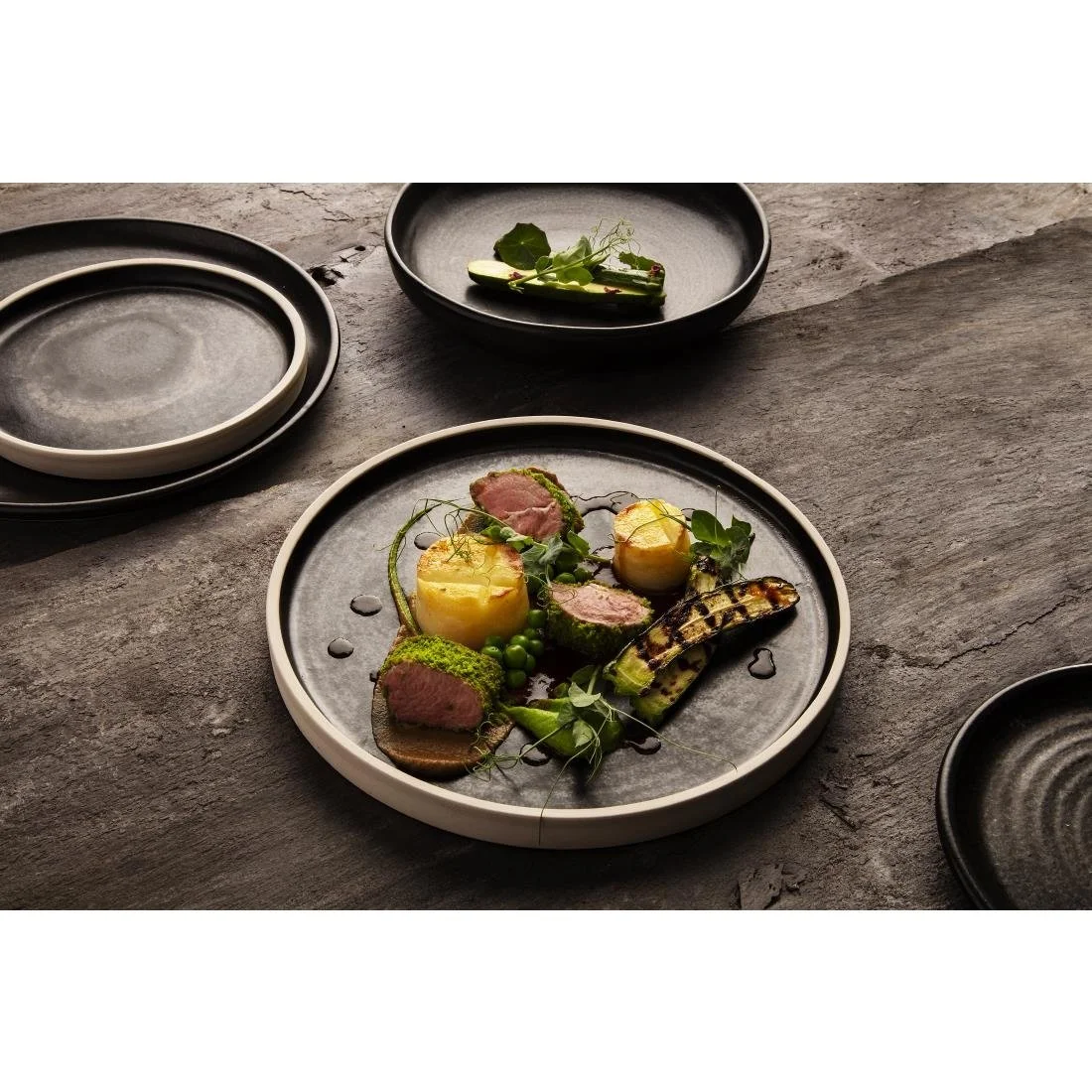 Olympia Canvas Coupe Bowls Delhi Black 230mm (6 Pack) - Image 4