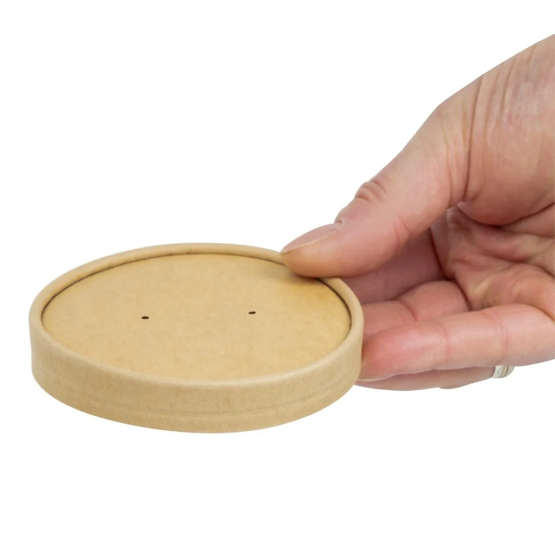 Colpac Recyclable Kraft Microwavable Soup Cup Lids 450ml (500 Pack) - Image 5