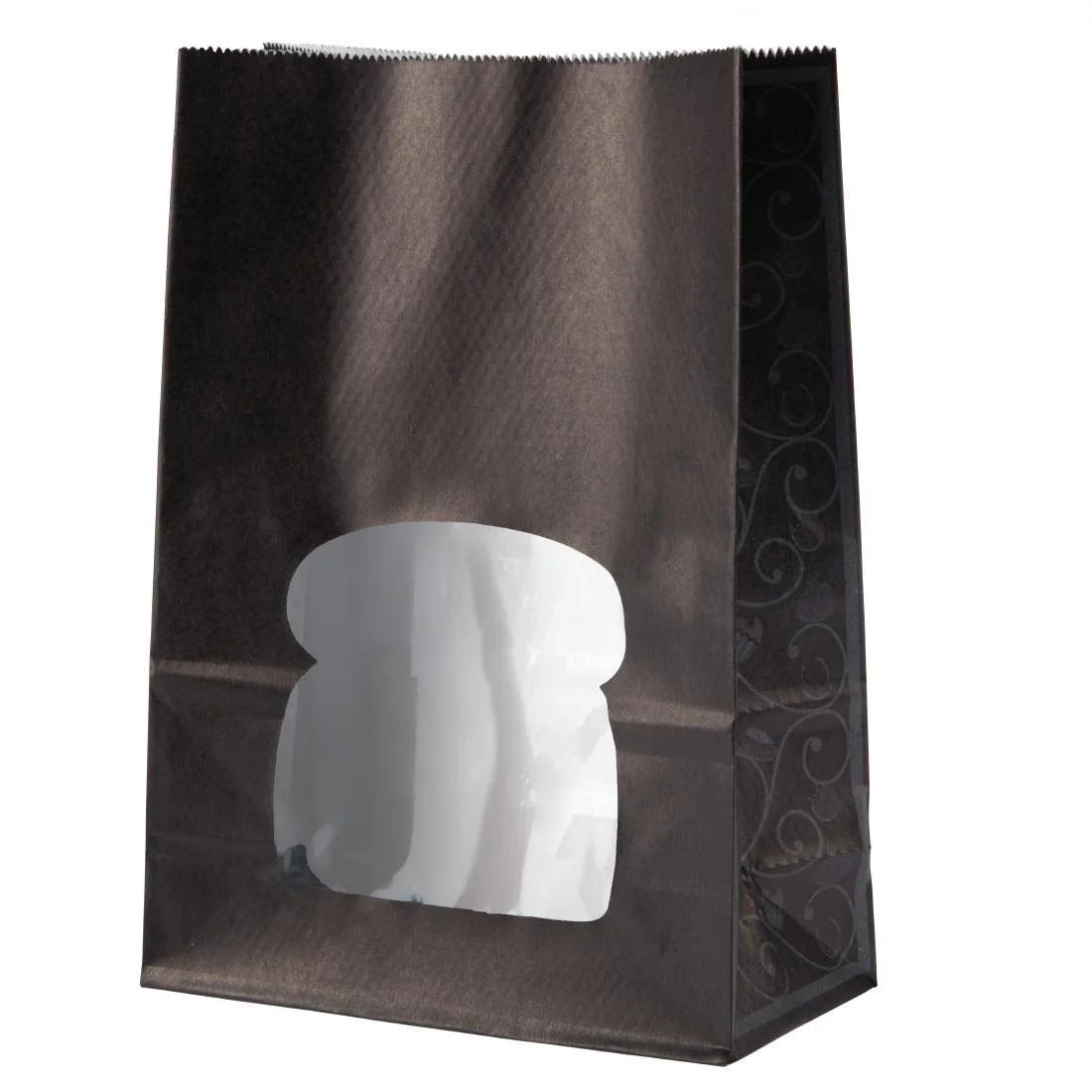 Colpac Recyclable Paper Sandwich Bags With Window Black (250 Pack) - Image 4