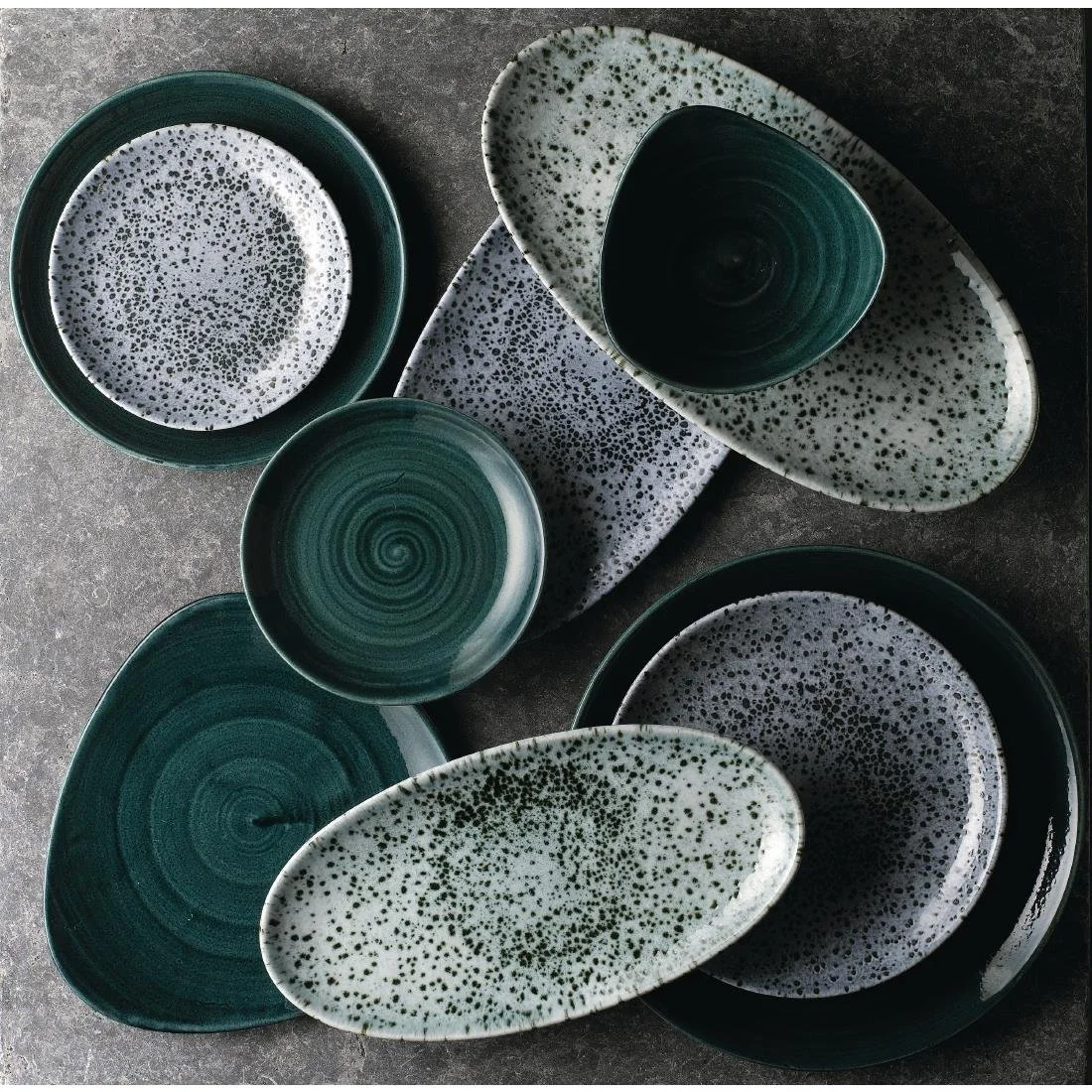 Churchill Stonecast Patina Triangular Bowls Rustic Teal 153mm (12 Pack) - Image 4