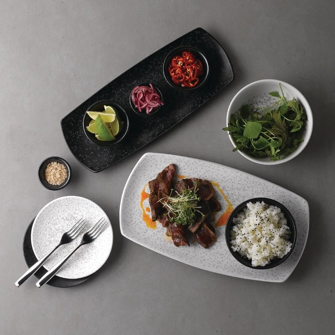 Churchill Menu Shades Caldera Ash Rectangular Plates 190mm (6 Pack) - Image 4