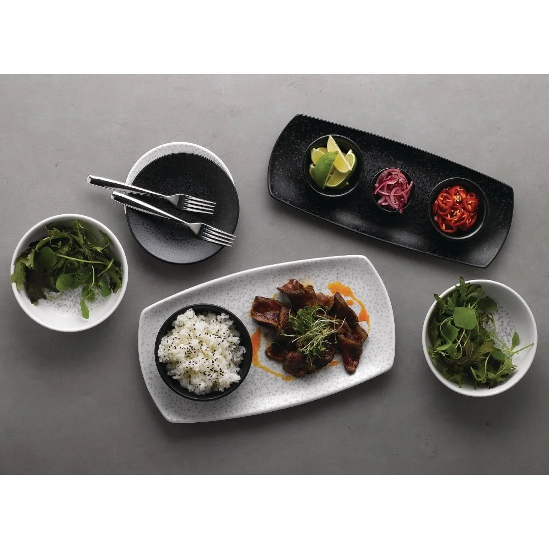 Churchill Menu Shades Caldera Ash Rectangular Plates 190mm (6 Pack) - Image 5