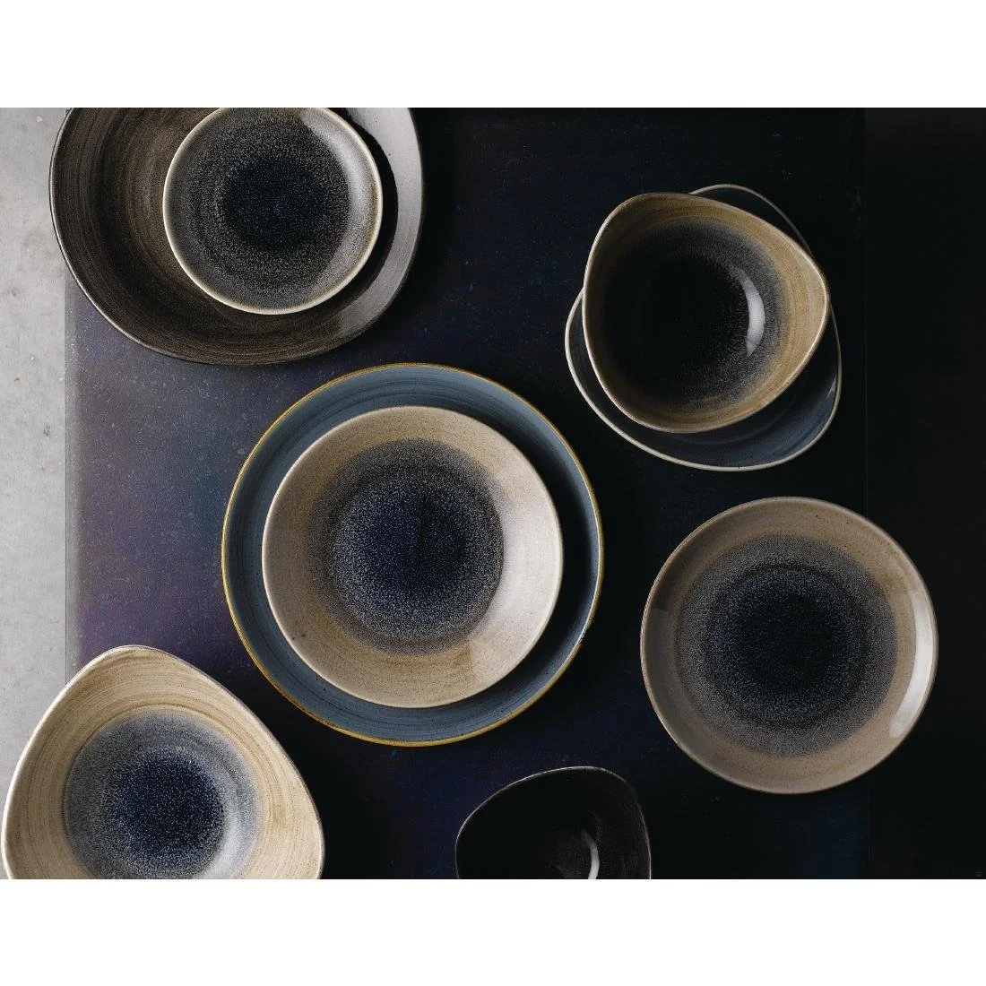 Churchill Stonecast Aqueous Coupe Plates Bayou Taupe 217mm (12 Pack) - Image 3