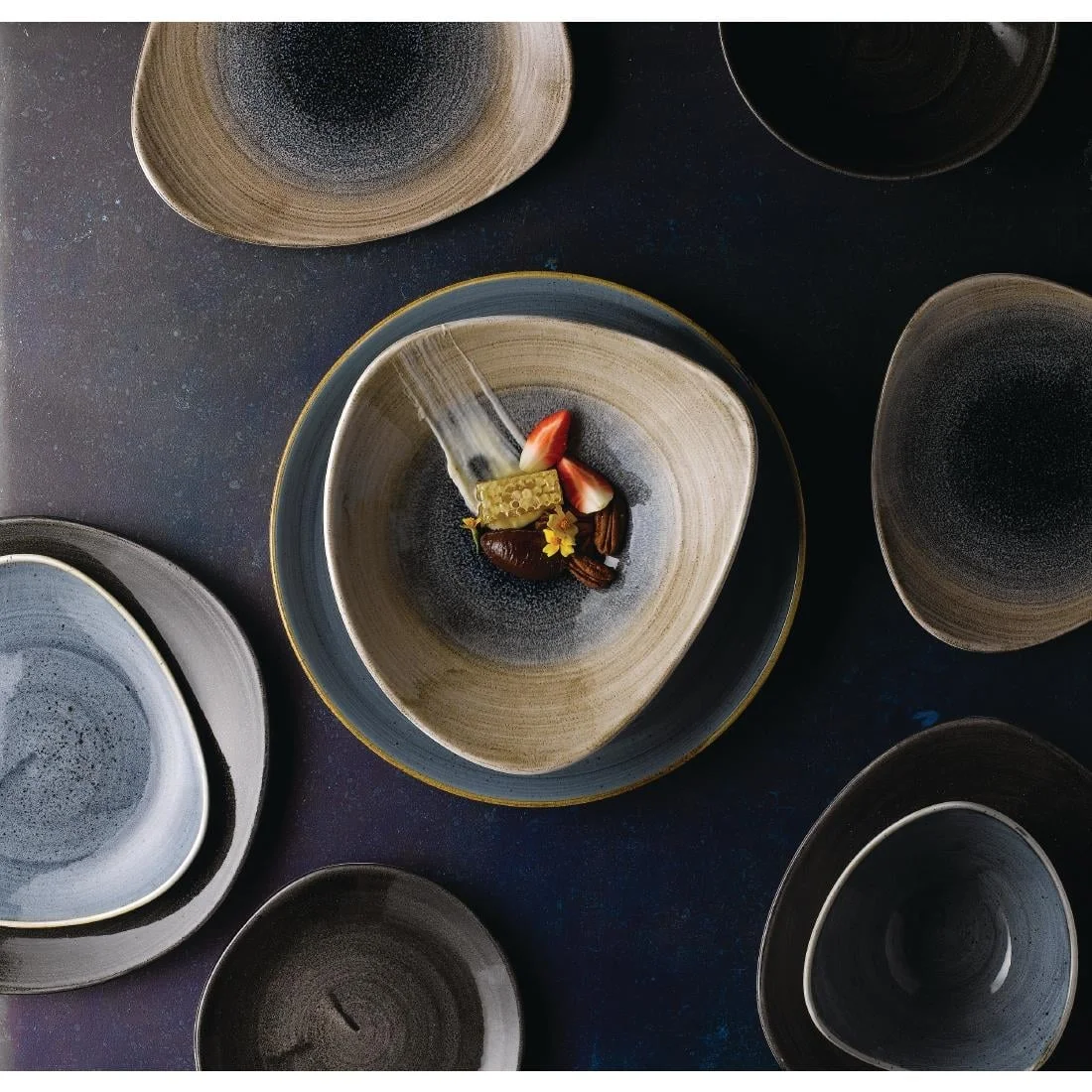 Churchill Stonecast Aqueous Deep Coupe Plates Bayou Taupe 255mm (12 Pack) - Image 3