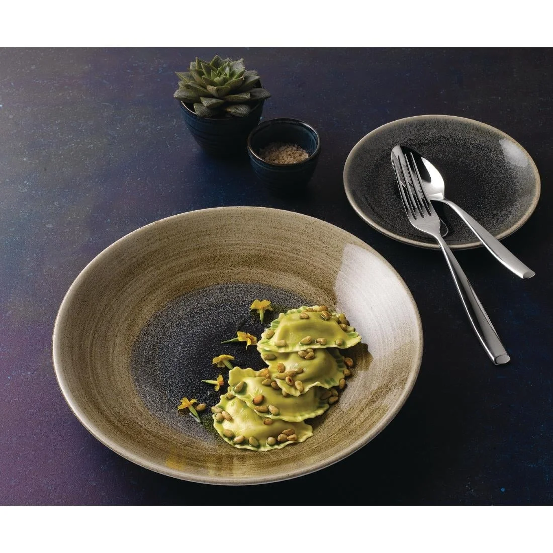 Churchill Stonecast Aqueous Deep Coupe Plates Bayou Taupe 255mm (12 Pack) - Image 6