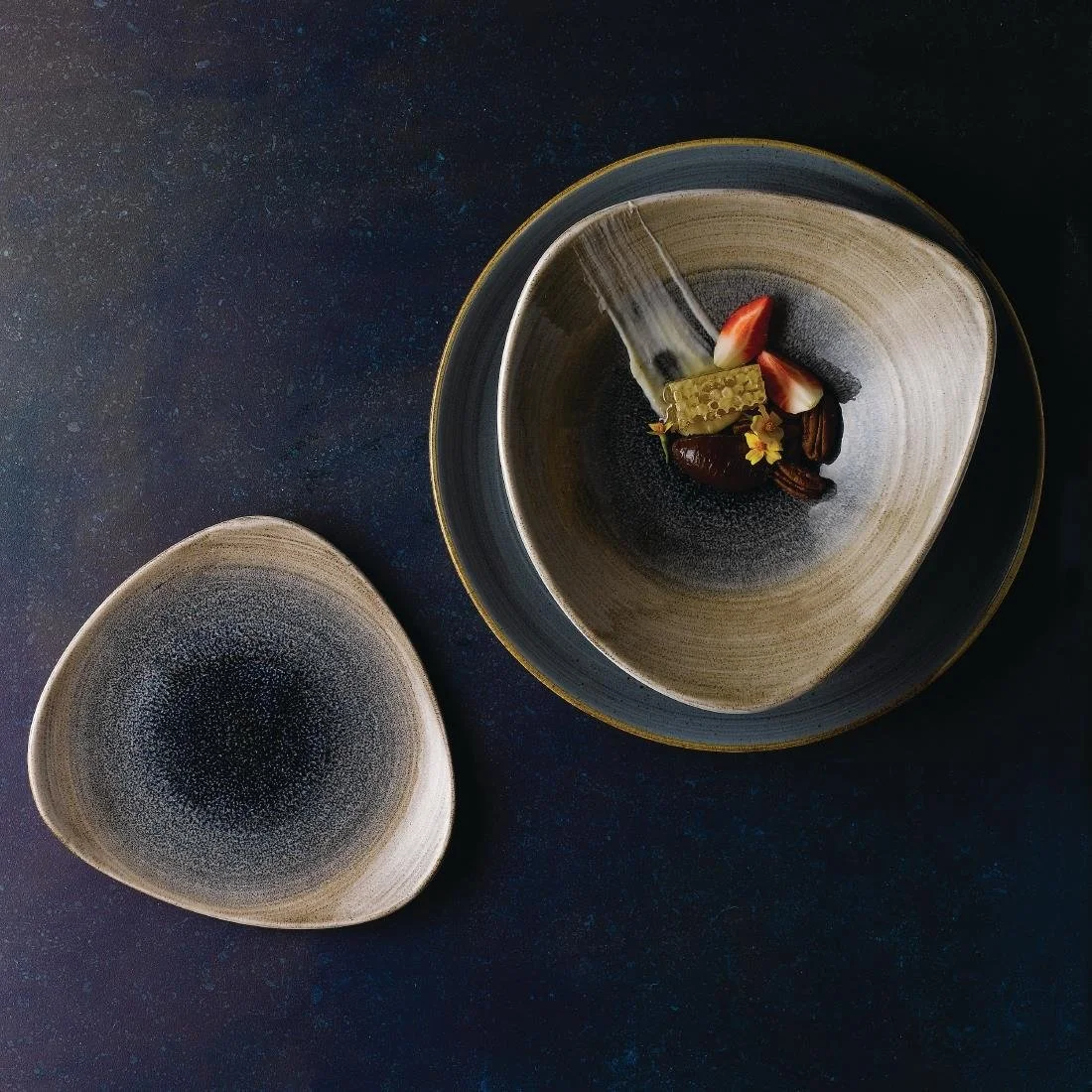 Churchill Stonecast Aqueous Triangular Bowls Bayou Taupe 21oz 235mm (12 Pack) - Image 7