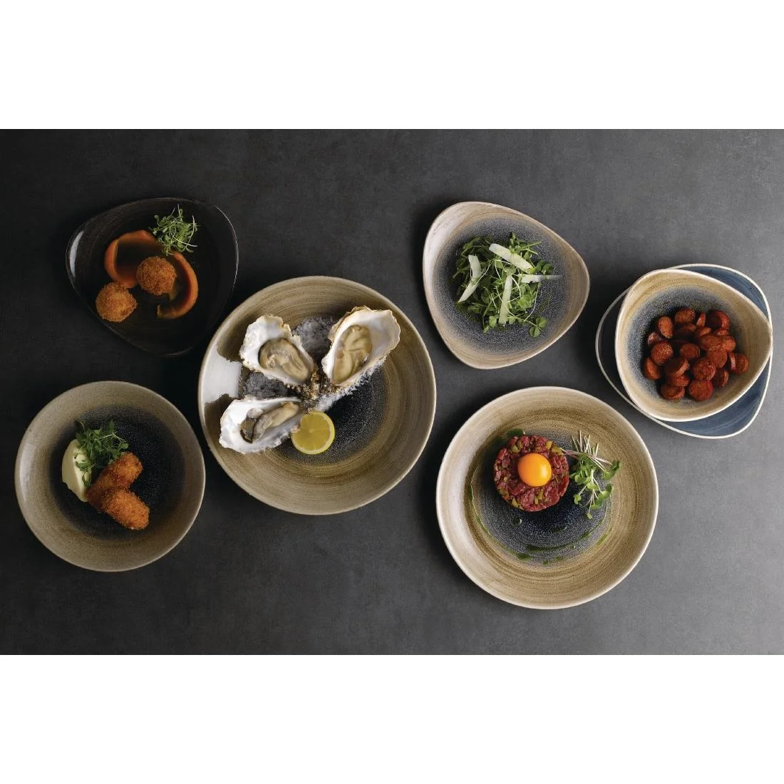 Churchill Stonecast Aqueous Deep Coupe Plates Bayou Taupe 225mm (12 Pack) - Image 5