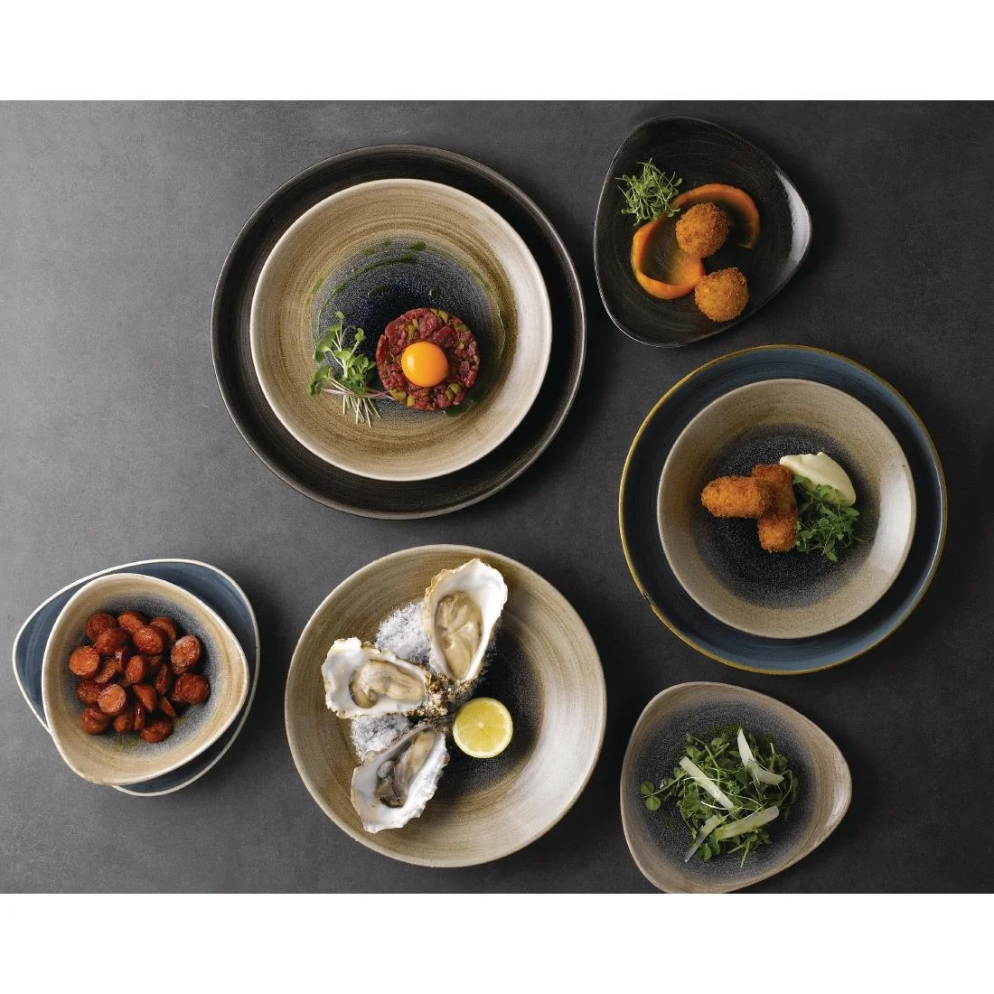 Churchill Stonecast Aqueous Deep Coupe Plates Bayou Taupe 225mm (12 Pack) - Image 7