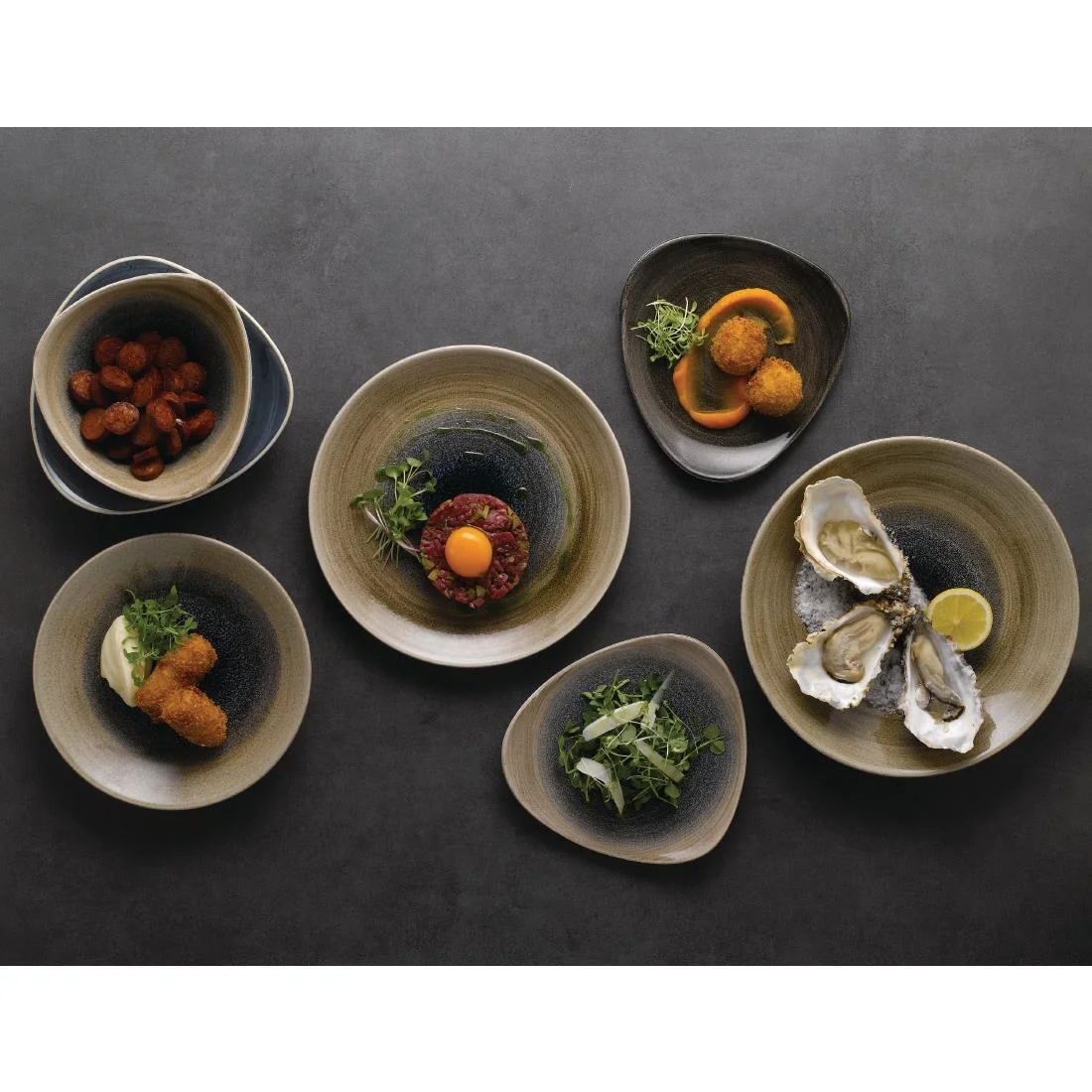 Churchill Stonecast Aqueous Deep Coupe Plates Bayou Taupe 225mm (12 Pack) - Image 8