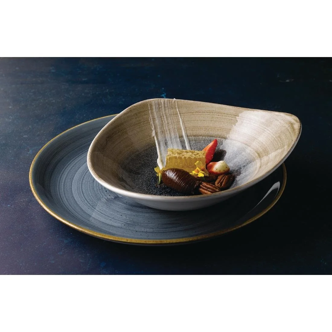 Churchill Stonecast Aqueous Triangular Bowls Bayou Taupe 21oz 235mm (12 Pack) - Image 9