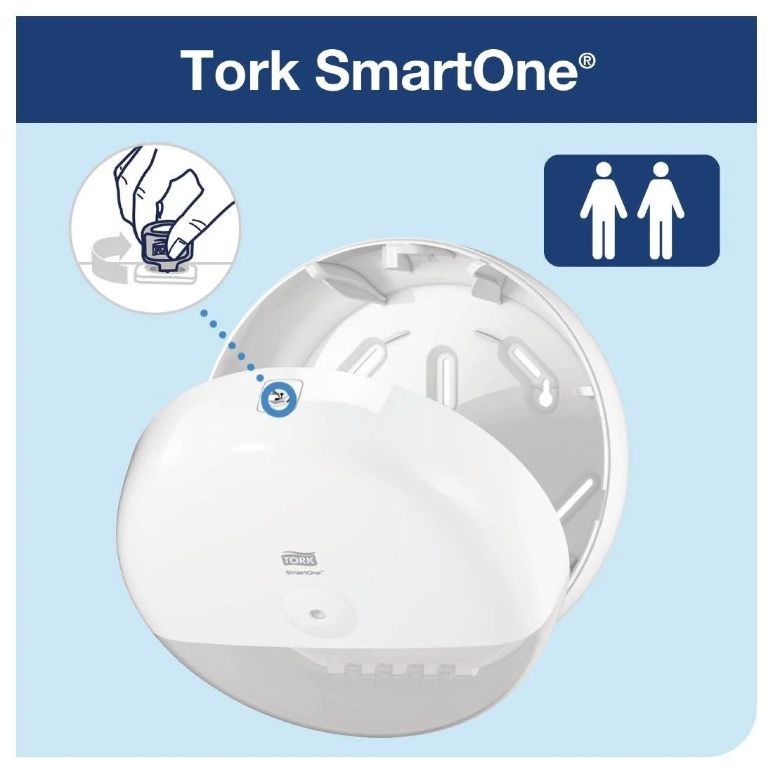 Tork SmartOne Mini Toilet Paper Roll Dispenser White T9 - Image 2