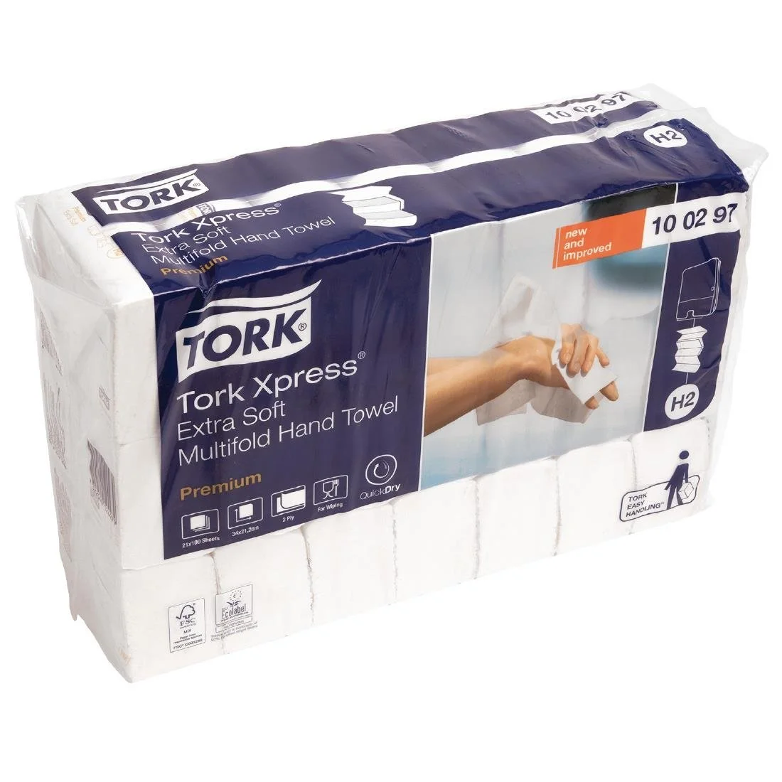 Tork Xpress Extra Soft Multifold Hand Towels White H2 (21 Pack) - Image 6