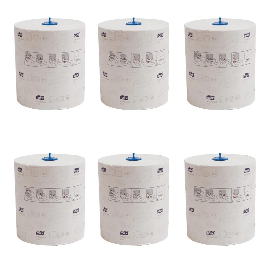 Tork Matic Soft Paper Hand Towels White with Grey Leaf H1 (6 Pack) - Image 6