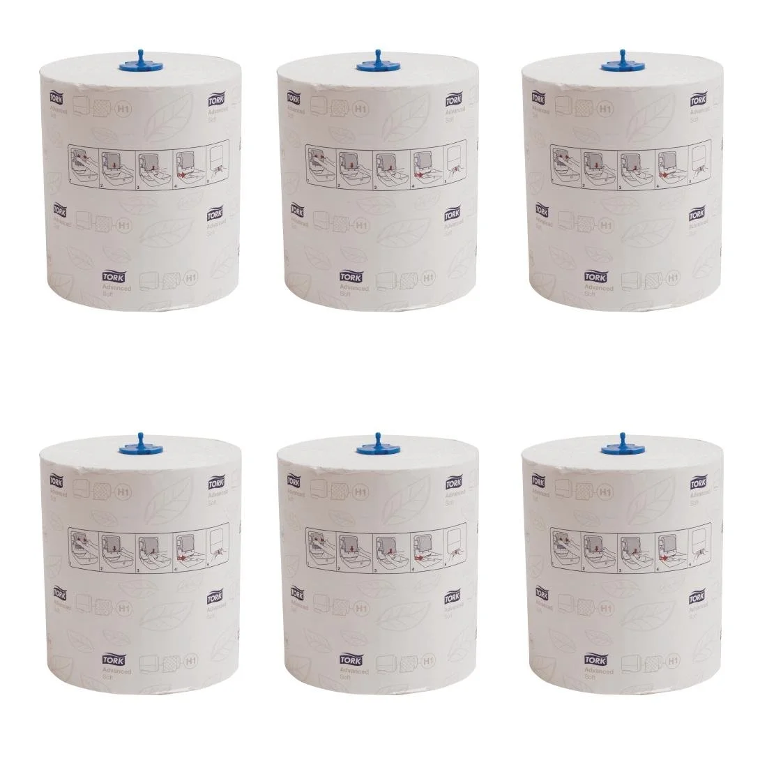 Tork Matic Soft Paper Hand Towels White with Grey Leaf H1 (6 Pack) - Image 6