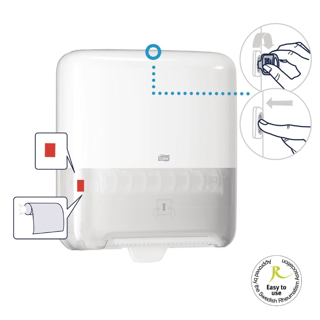 Tork Matic Hand Towel Roll Dispenser White H1 - Image 2