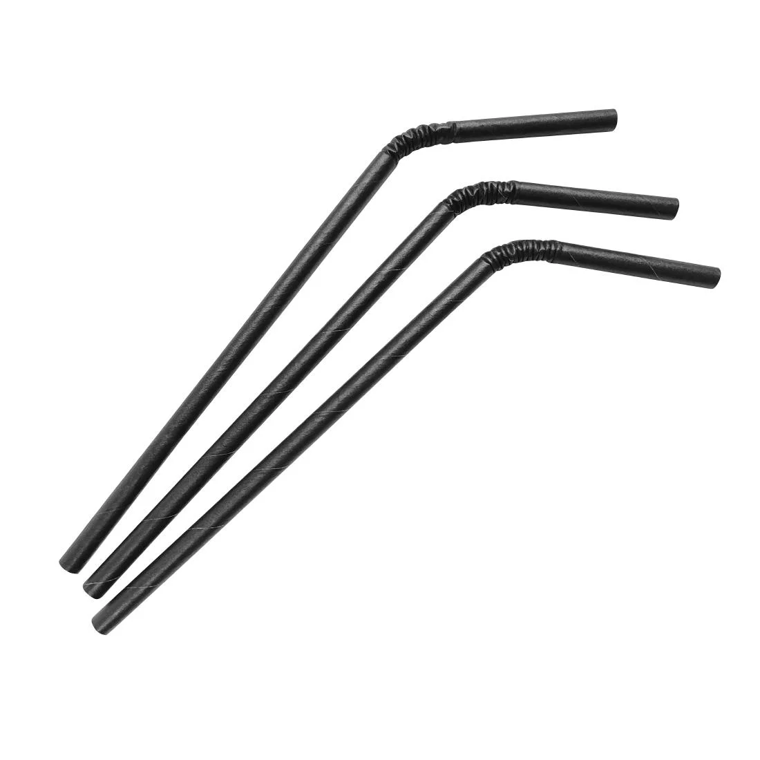 Fiesta Compostable Bendy Paper Straws Black (Pack of 250) - Image 2